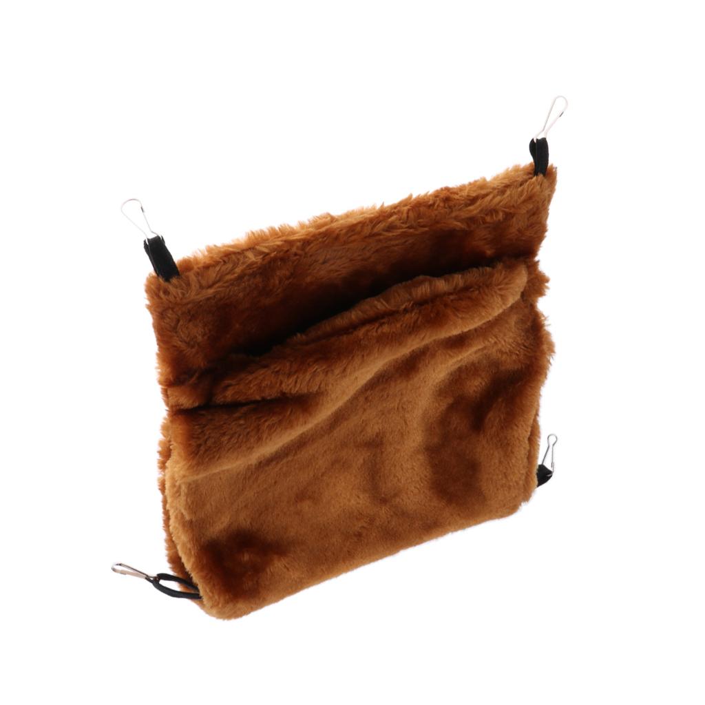 Double-deck Short Plush Hammock Swing Cage Hanging Bed for Rat, Hamster, Ferret, Rabbit , Parrot