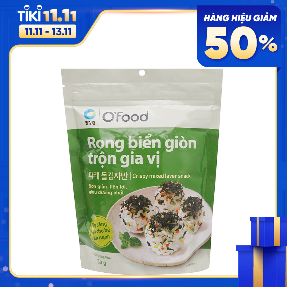 Rong Biển Sấy Giòn Trộn Gia Vị Ăn Liền O'Food (Gói 30 Gram)