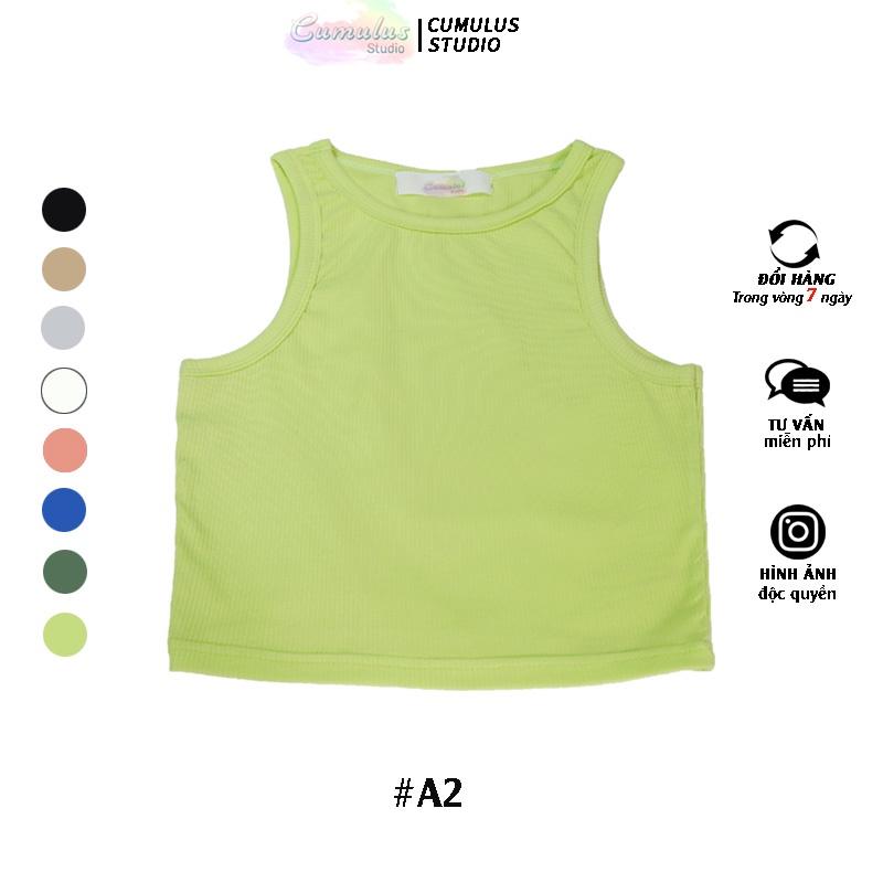 Áo croptop sát nách basic Cumulus chất thun gân A02