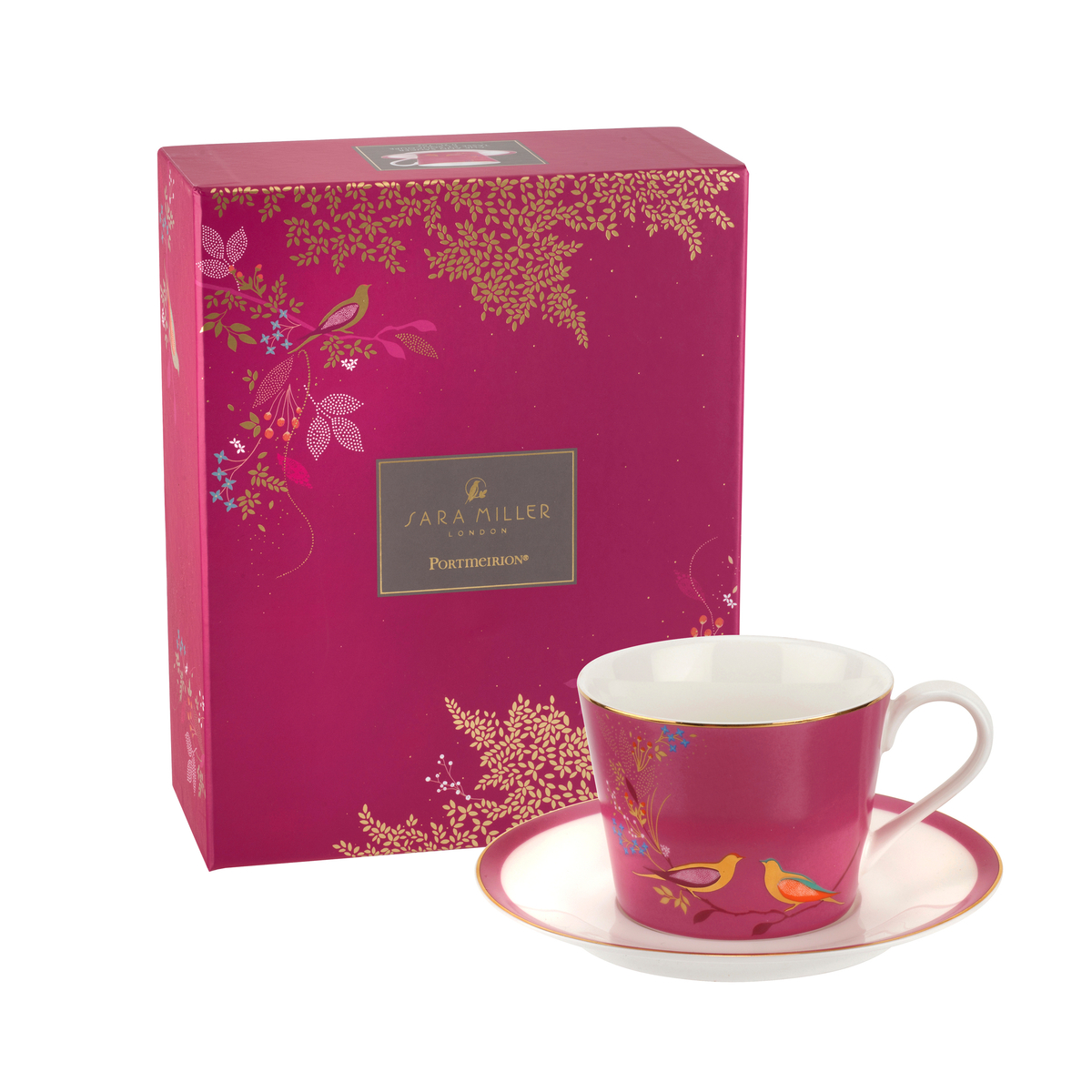Portmeirion Sara Miller Chelsea set chén đĩa lót màu hồng Nhập khẩu Anh Quốc
