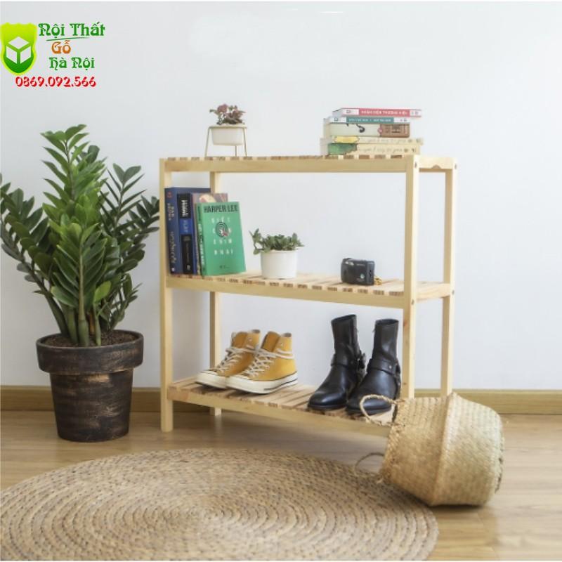 Kệ Giày ,Kệ Dép 3 Tầng Rộng 62 cm Gỗ Tự Nhiên Cao Cấp