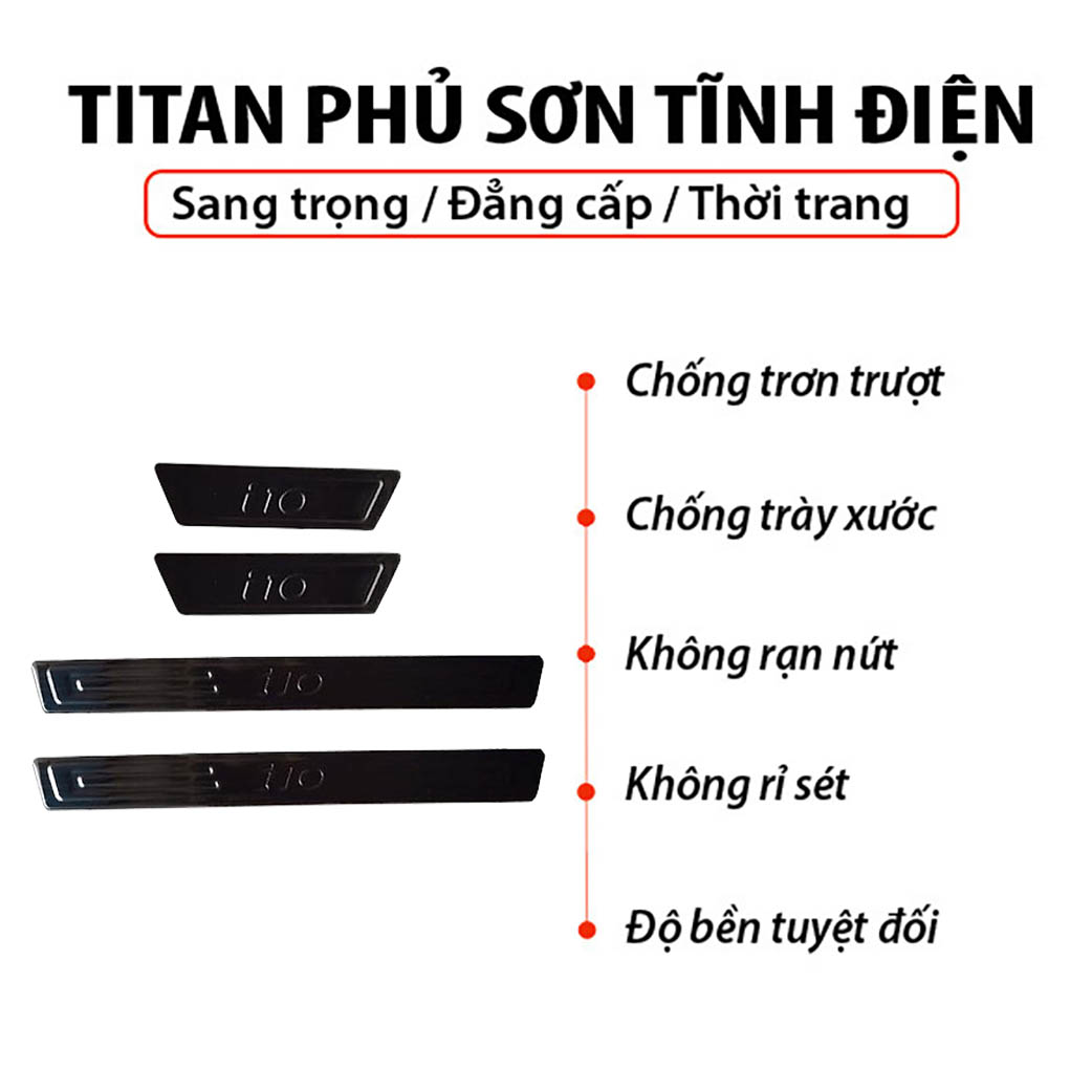 Ốp bậc cửa Titan dành cho xe ô tô HYUNDAI I10 - Hàng Chính Hãng TDVN