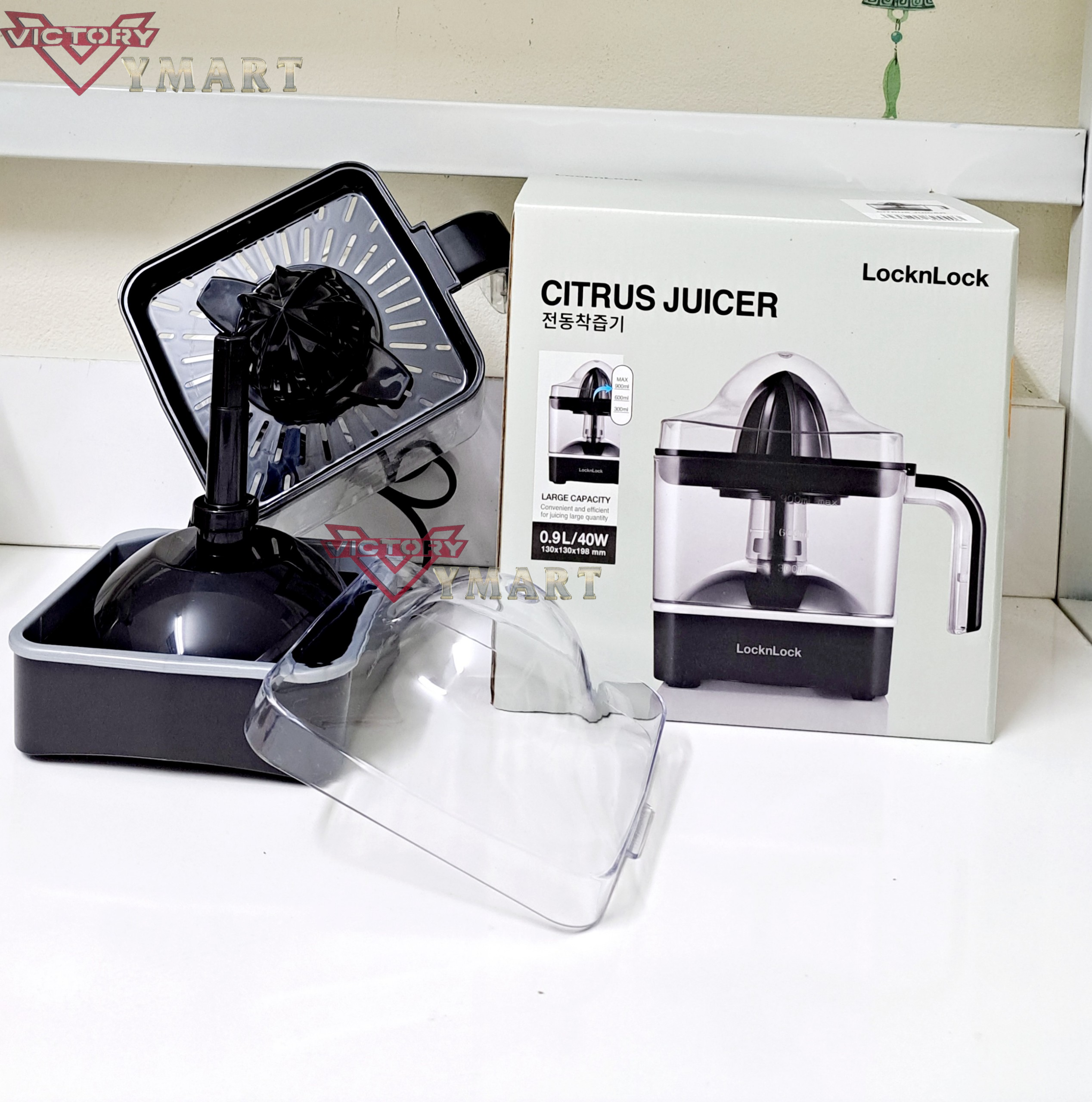 Máy Vắt Cam Thế Hệ Mới Locknlock Citrus Juicer EJJ246BLK 0.9L (Model2023) - Hàng Chính Hãng