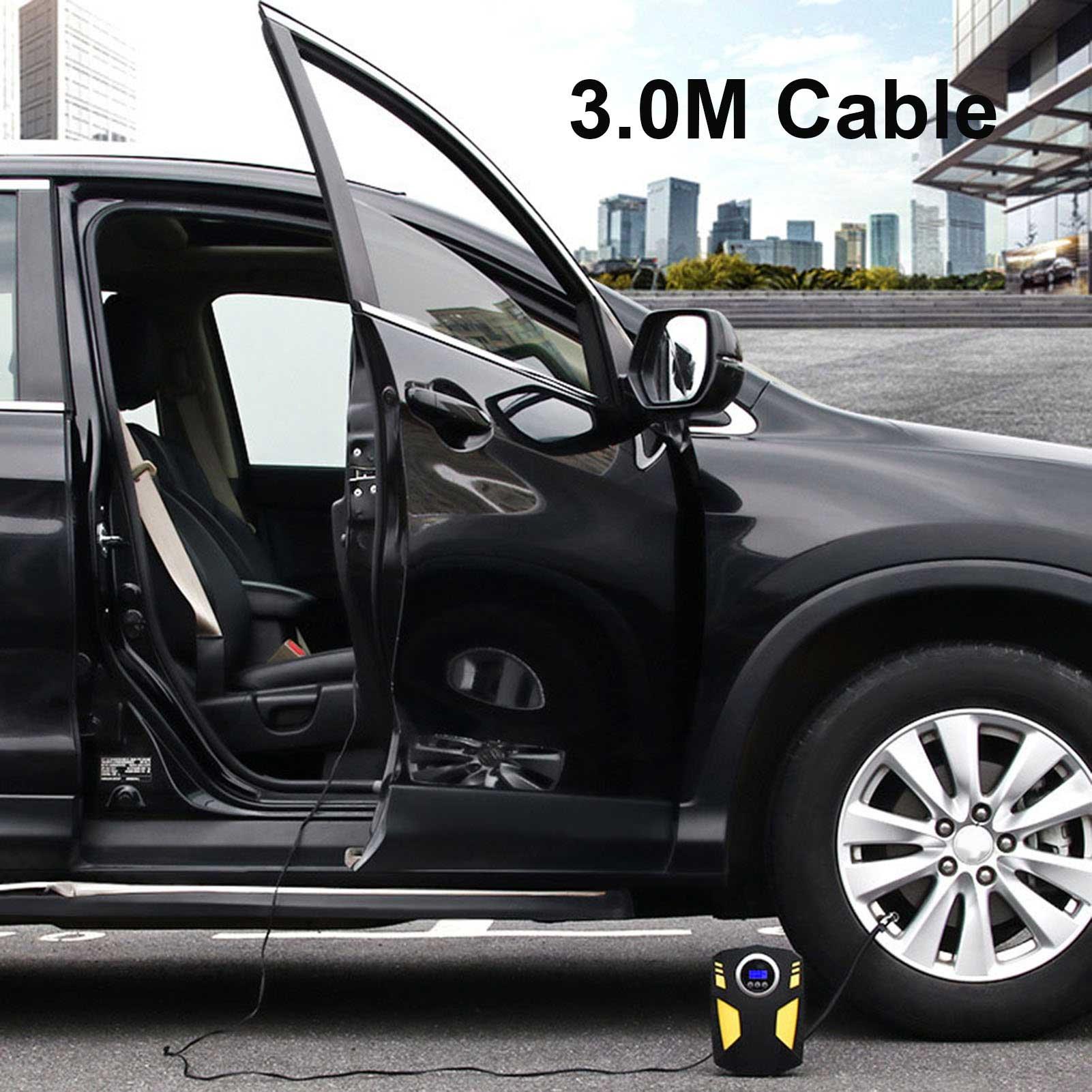 Car Tire Inflatable Pump Portable 12V Air Pump Snap Type Automatically Stop with Night Lamp