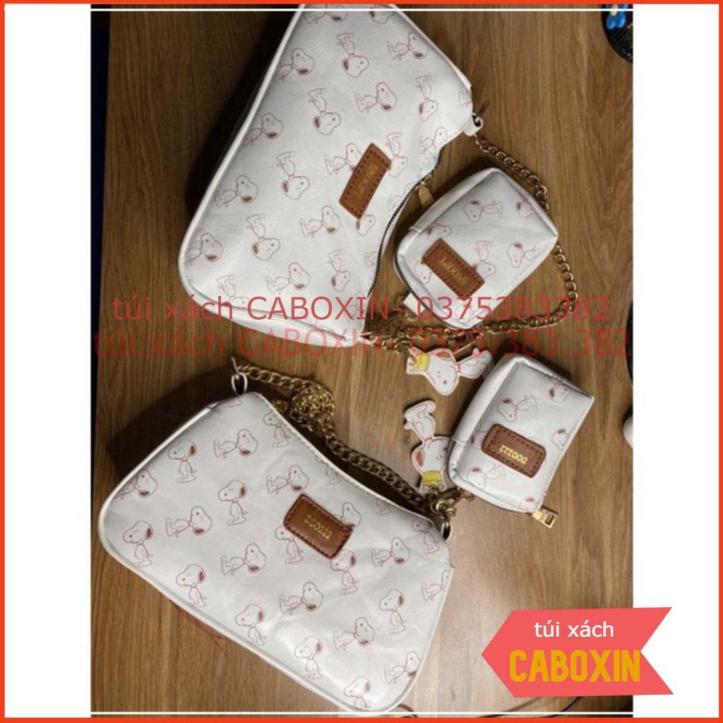 Túi Đeo Chéo Snoopy FREESHIP Túi Kẹp Nách Nữ Da Mềm Tặng Kèm Ví Nhỏ Và Móc Treo Hình Cún -CABOXIN tuyển sỉ toàn quốc