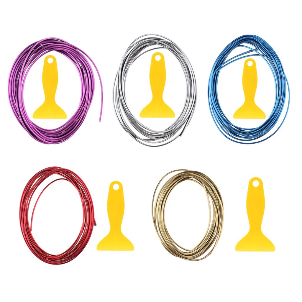 5 Meters Car Interior Air Outlet Dashboard Decoration 3D Strip DIY Automobile Motor Exterior Decoration Moulding Trim Strip Line Sticker Insert Type