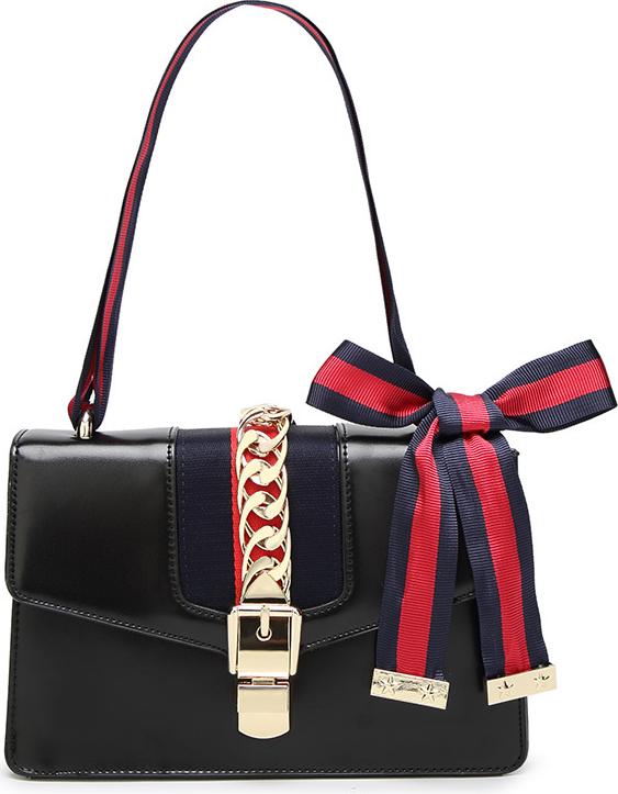 Túi Xách Nữ Dáng Hộp Nắp Gập Cột Nơ Sang Trọng