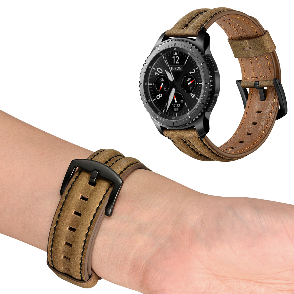 Dây Da Bò Sinewy cho Galaxy Watch 3 45mm / Galaxy Watch 46 / Huawei Watch GT 2 / Ticwatch Pro