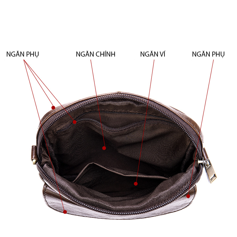 Túi đeo chéo nam DA BÒ THẬT phong cách mới - BEE GEE DCN9213