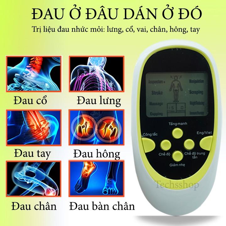 Máy Massage Xung Điện 8 Miếng Dán Mát Xa Trị Liệu Mệt Mỏi Đau Nhức Dùng Pin Tiểu