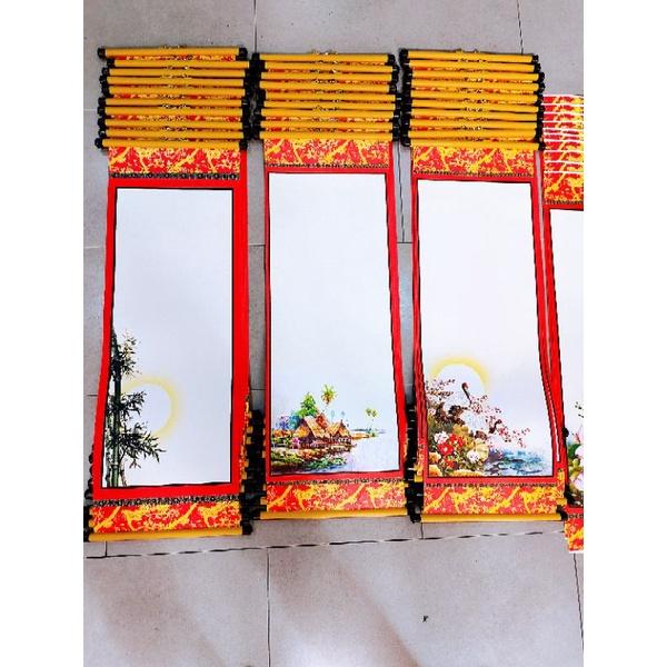 Liễn Giấy Viết Thư Pháp, Liễn Giấy Mỹ Thuật In Tranh Giấy Ốp 27x79cm - Set 10 tờ