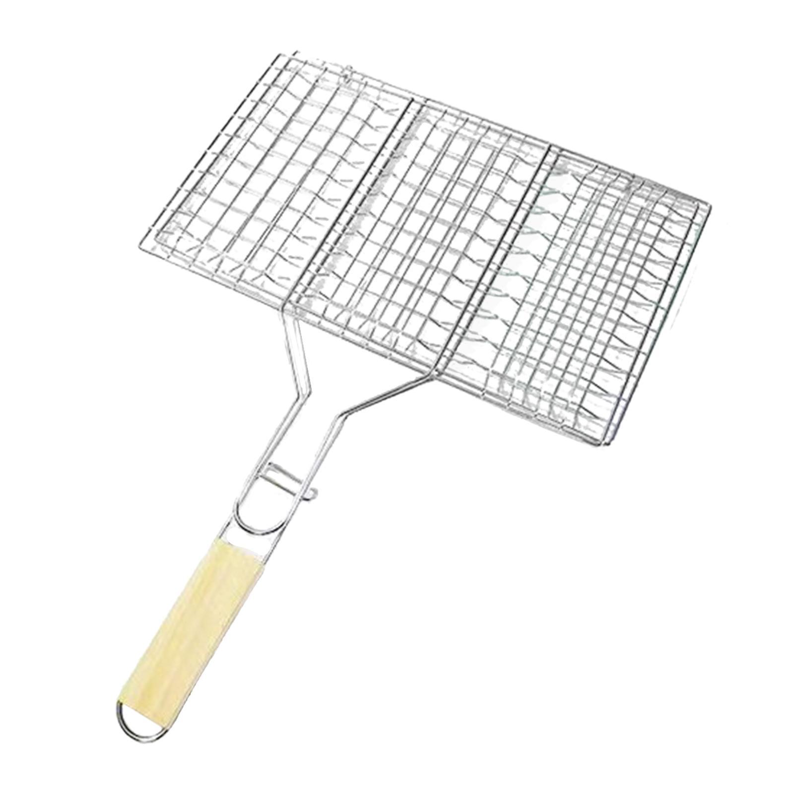 Basket Fish Grilling Basket Portable for Outdoor Grill Barbecue Rack for Grill Accessories for Vegetables Camping Cooking