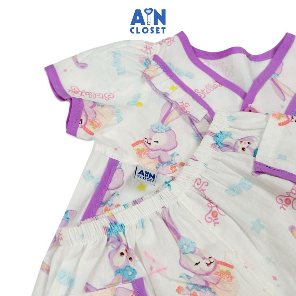 Bộ quần áo Ngắn bé gái họa tiết Thỏ Tím StellaLou cotton - AICDBGKAASYF - AIN Closet