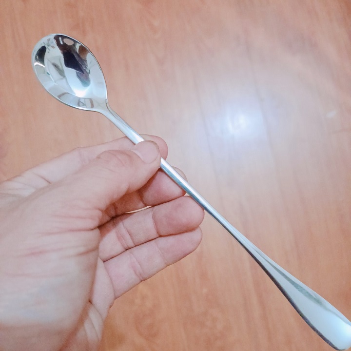 Thìa muỗng inox cán dài  uống sinh tố, trà chanh mẫu trơn không gỉ cao cấp