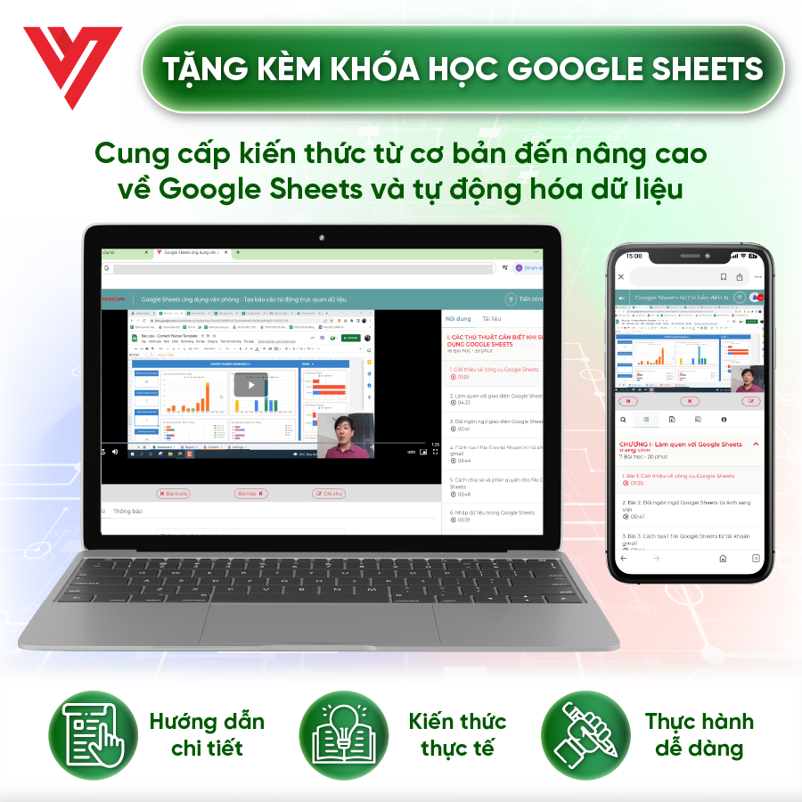 Combo 6 Sách Excel - Word - PowerPoint - Google Sheets - 150 Thủ Thuật - Power Query Kèm Khoá Học Video ĐÀO TẠO TIN HỌC