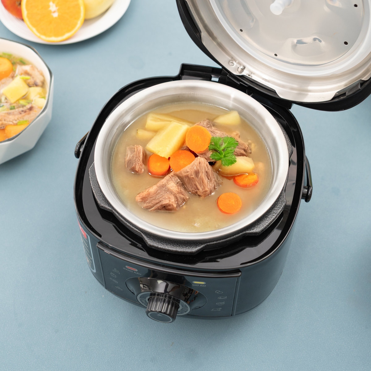 Nồi áp suất điện lòng nồi Inox 304 Kalpen P7 dung tích 3L công suất 700W bảo hành 2 năm - Hàng chính hãng