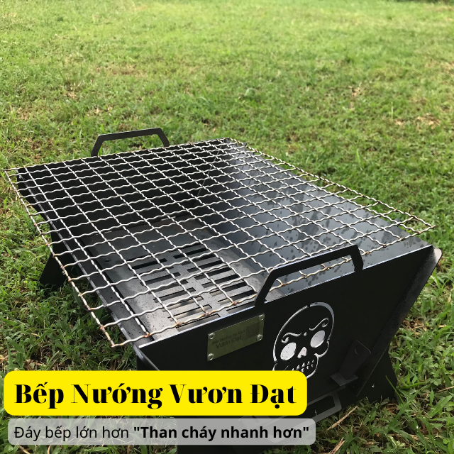 Bếp nướng than BBQ lắp ghép | Có khay hứng tro | Kích thước 40x30cm