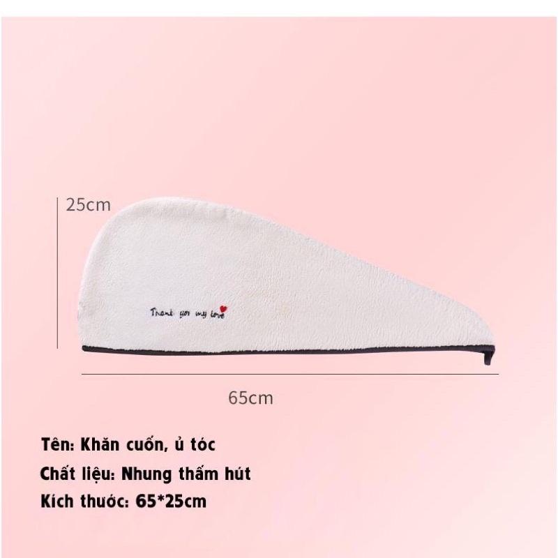 Khăn quấn ủ tóc siêu thấm nhanh khô
