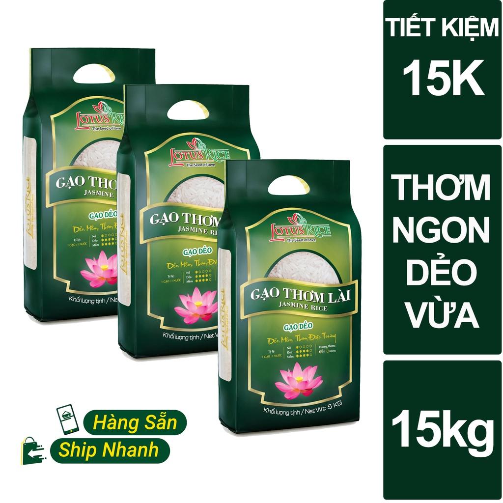 Combo 3 túi Gạo Thơm Lài Lotus Rice 5kg (tổng 15kg)