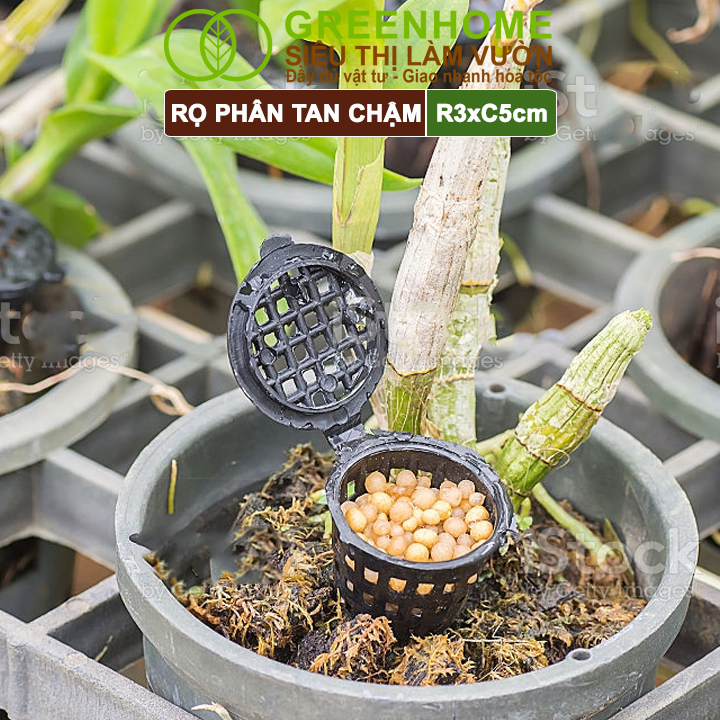 10 Rọ Đựng Phân Tan Chậm Greenhome, R3xC5cm, Dụng Cụ Làm Vườn, Cắm Chậu, Tiện Lợi, Tiết Kiệm Phân Bón, Dễ Sử Dụng