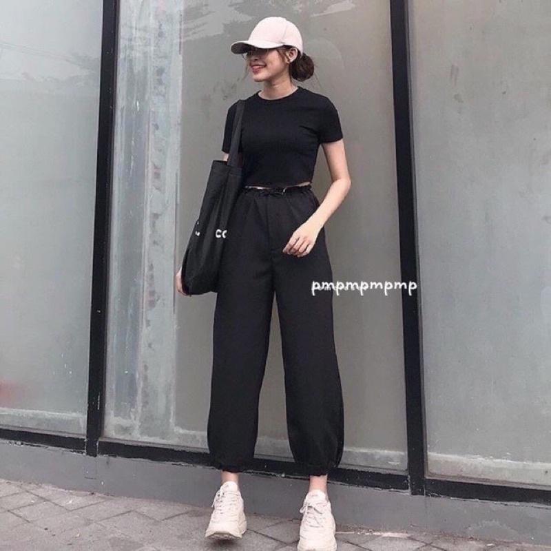 Sét áo croptop bozip + quần bom TT6