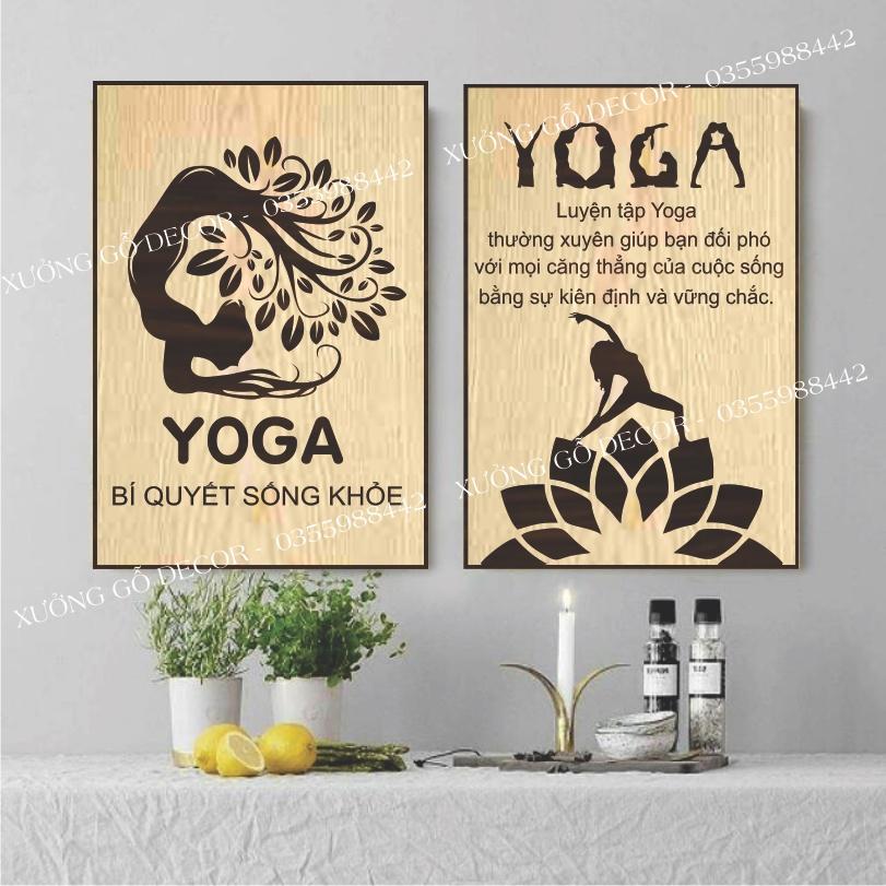 Tranh Treo Tường Yoga Trang Trí Phòng Thiền , Phòng Tập Yoga ... Bằng Gỗ