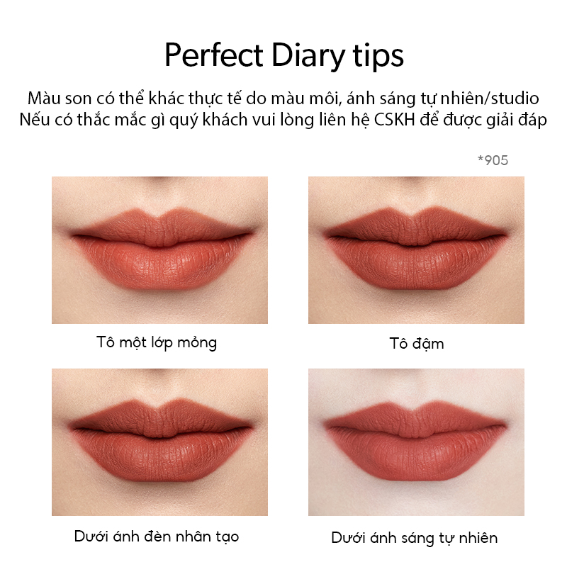 Son Kem Lì Perfect Diary Fog Dreamy Matte Lip Gloss Nhiều Tông Màu Bản Nâng Cấp