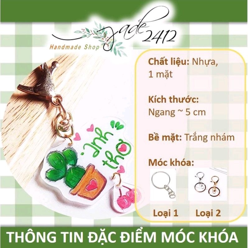 [Tặng kèm Sticker] Móc khoá Tên Handmade theo yêu cầu