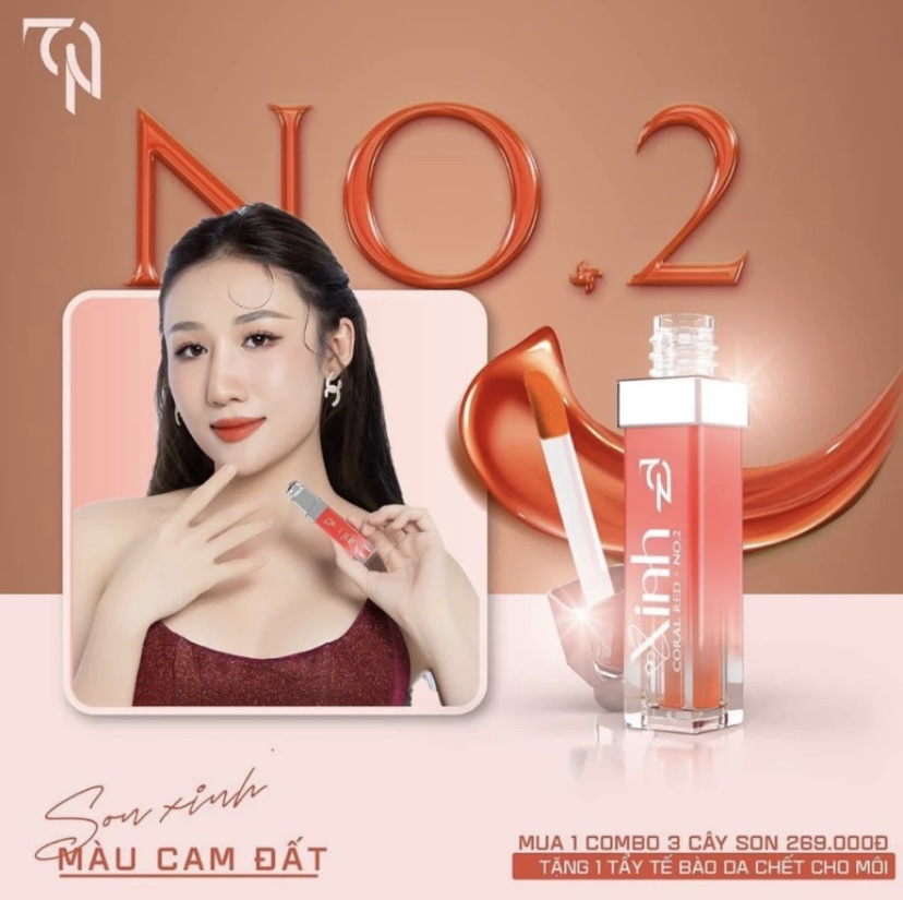 Son Xinh Đông Anh Chính Hãng Son Kem Lì Không Trôi Set 3 Màu Đỏ Tươi - Cam Đất - Đỏ Cam Collagen x3