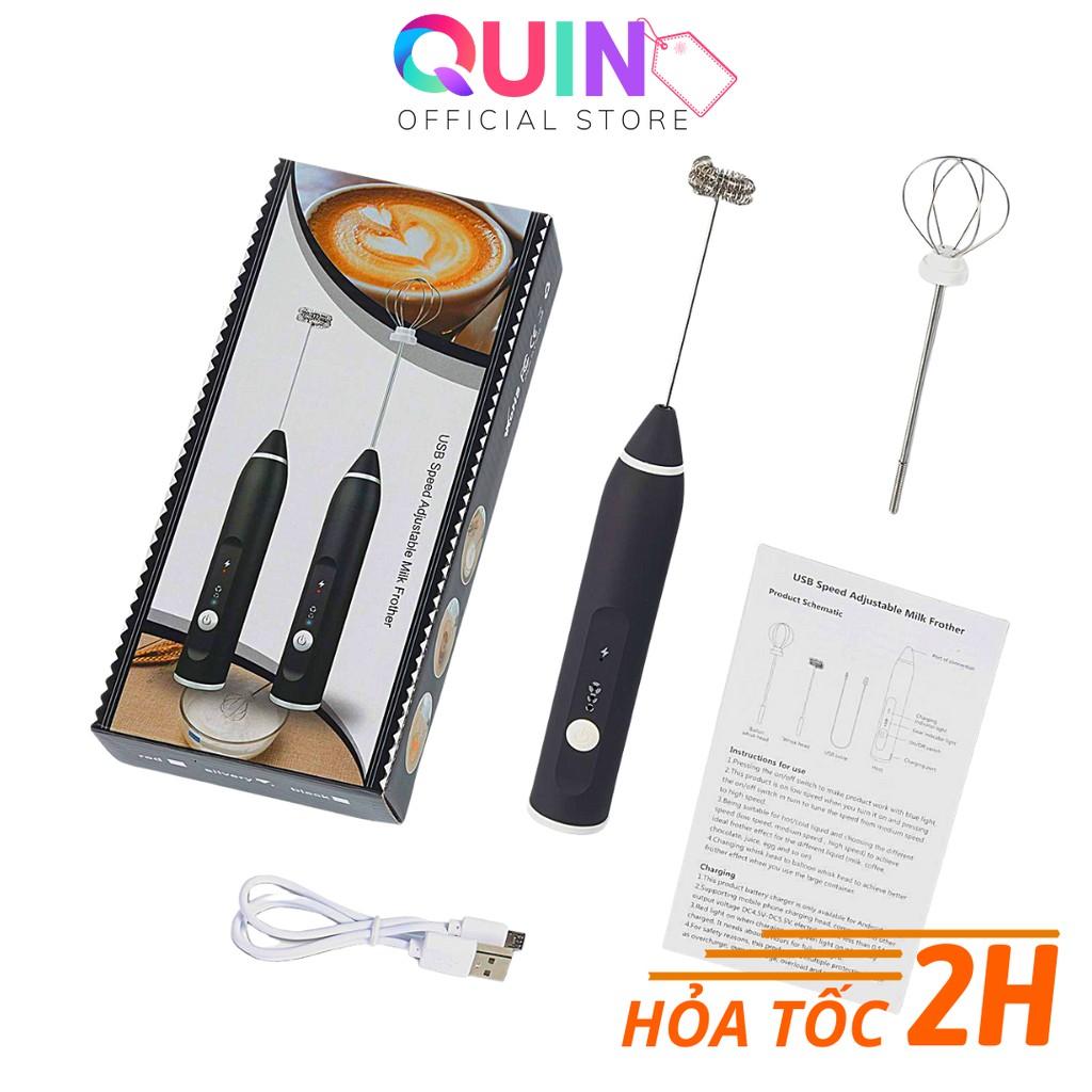 Máy Đánh Trứng, Tạo Bọt Cafe 3 Chế Độ Điều Chỉnh Tốc Độ Kèm Pin Sạc USB