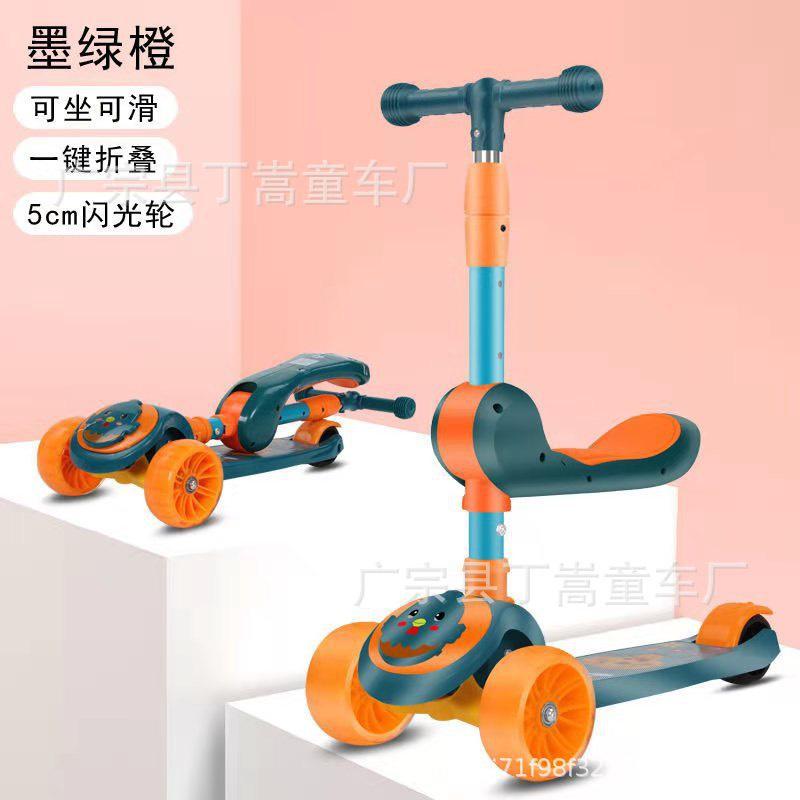 Xe trượt scooter cho bé Scooter Gà 2 in 1 có nhạc bánh xe phát sáng - xe scooter có ghế ngồi kết hợp chòi chân đa năng