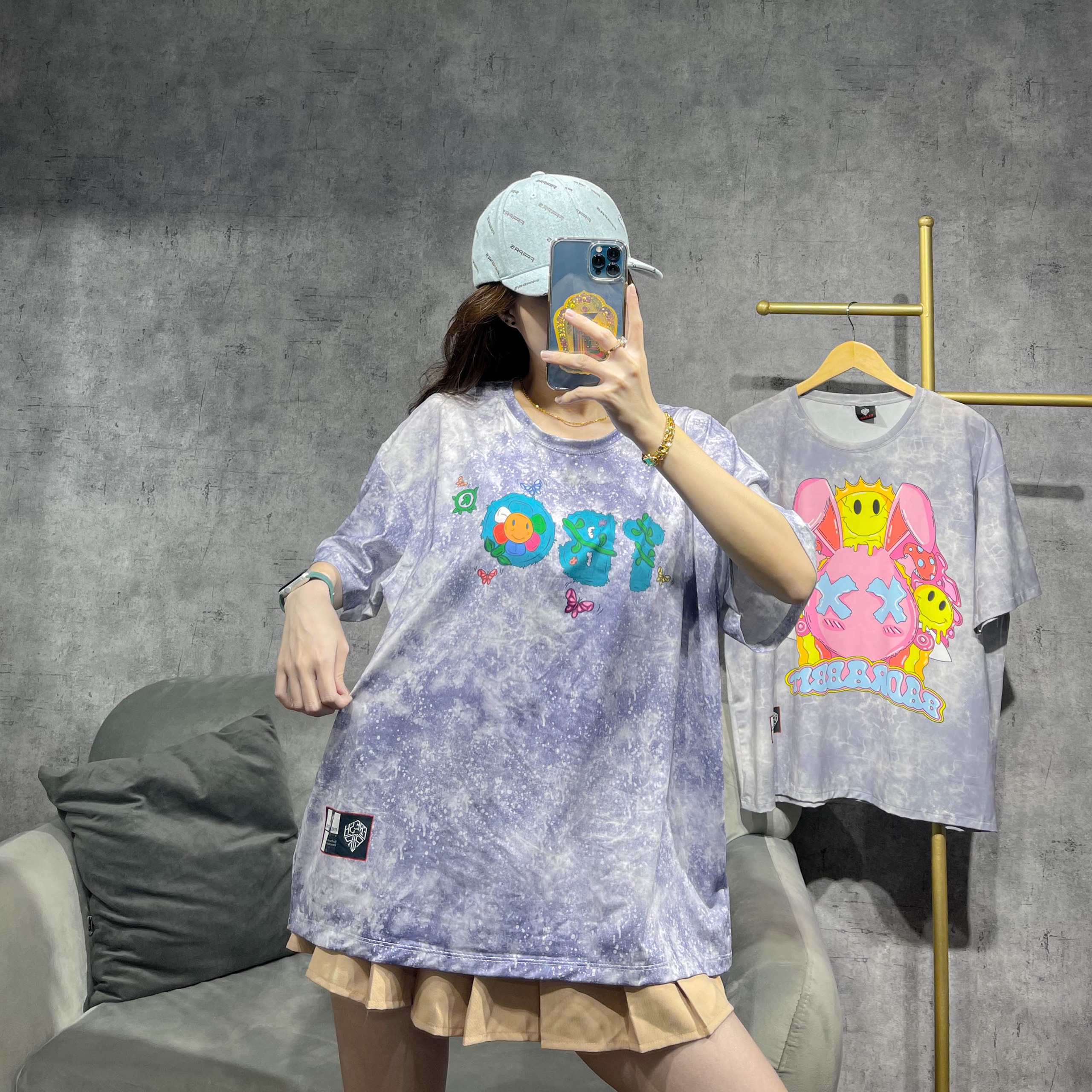 Áo thun loang tay lỡ Unisex form rộng thời trang nam nữ - Rin.H