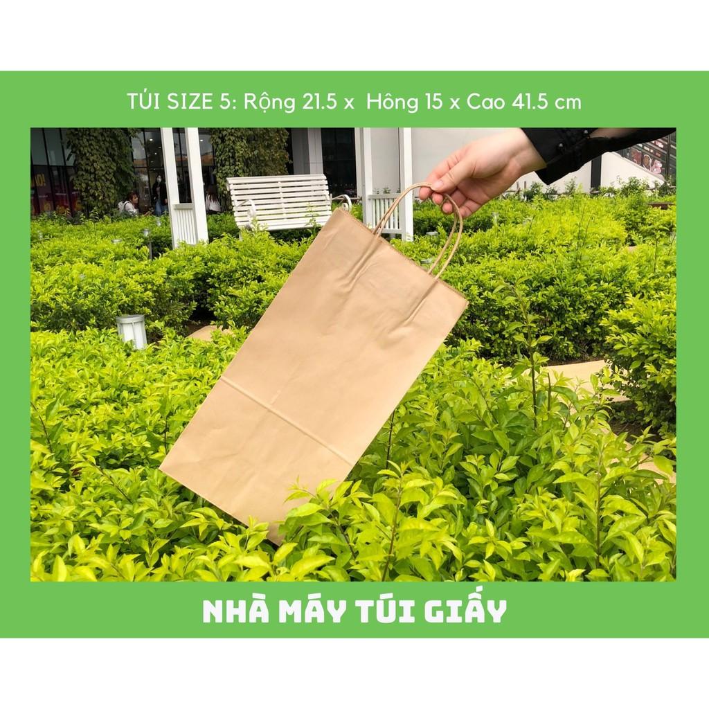 10 chiếc TÚI GIẤY KRAFT SIZE 5: 21,5x15x41,5cm CÓ QUAI