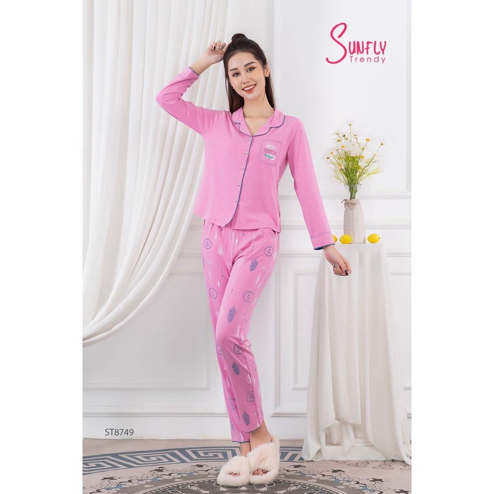ST8749 BỘ PIJAMAS COTTON ÁO DÀI QUẦN DÀI