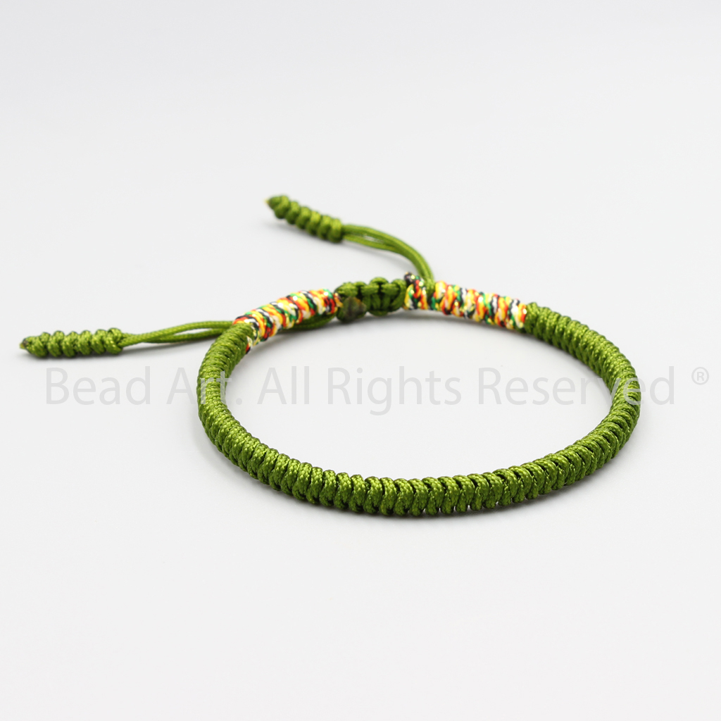 Vòng Tay Thắt Dây Chỉ Màu Tibet Handmade Xanh Lá, Ngũ Sắc, Mệnh Mộc, Hoả, Vòng Tay Phong Thuỷ, Chuỗi Hạt - Bead Art