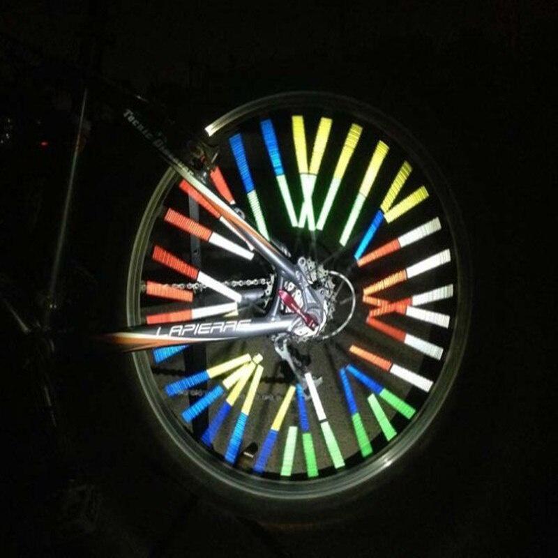 12 Pcs Bicycle Light Rim Clip Light Tube Safety Warning Light Strip Safety Cycling Reflective Reflector Bike Accessories