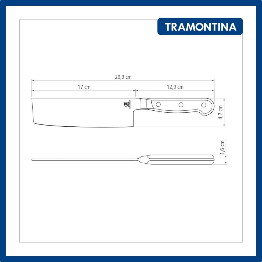 Dao Bếp Cao Cấp Tramontina Nakiri Shusi Gold Chất Liệu Thép Không Gỉ Siêu Sắc Bén Rèn Nguyên Khối Sản Xuất Tại Brazil Bảo Hành 25 Năm