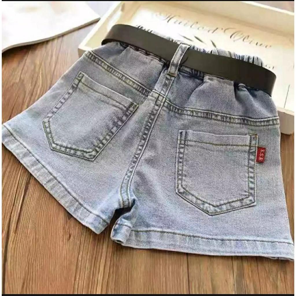 Quần đùi cho bé gái size 10-25kg chất jeans thun co giãn thoải mái