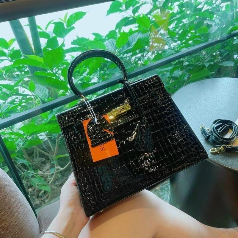Túi kelly zize 25cm Vân rắn loại VIP phom chuẩn đẹp