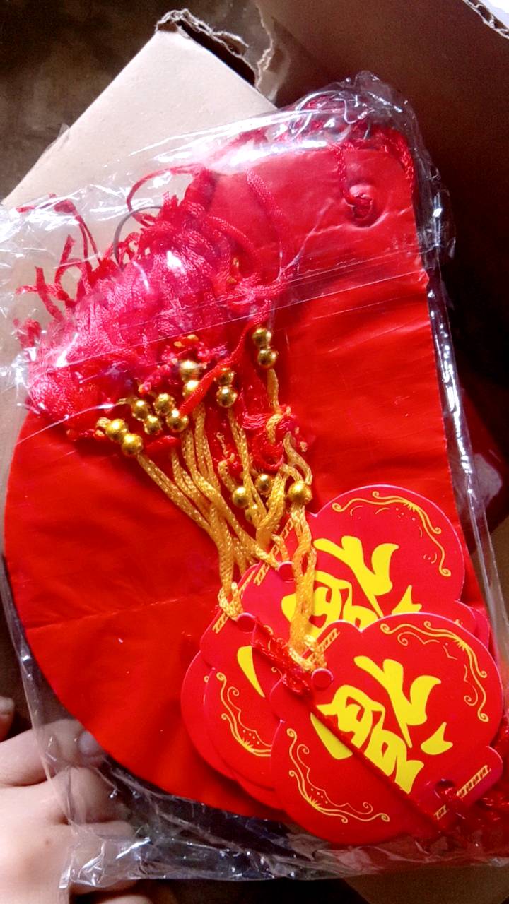 Đèn lồng trang trí nhà cửa Chữ Phúc 20cm - chất liệu nilon chống thầm nước