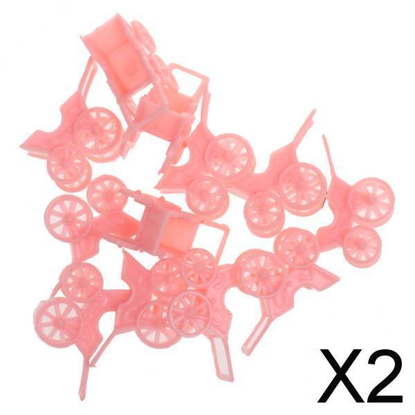 2x12pcs Cute Plastic Mini Carts Kids Toys Baby Shower Party Favors Pink