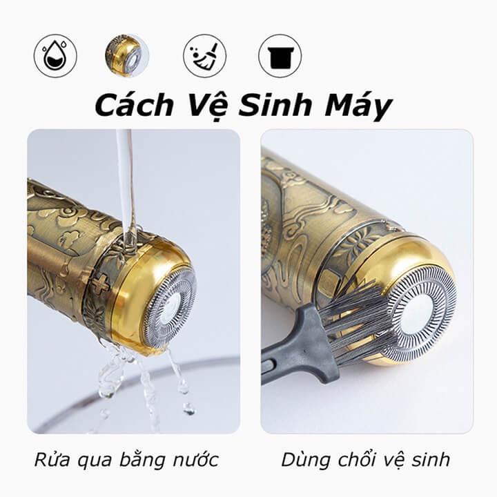 Máy Cạo Râu Mini Đa Năng Vỏ Đồng, Sạc USB, Nhỏ Gọn Bỏ Túi, Cạo Sạch Nhanh Tiện Lợi  - T2K Shop