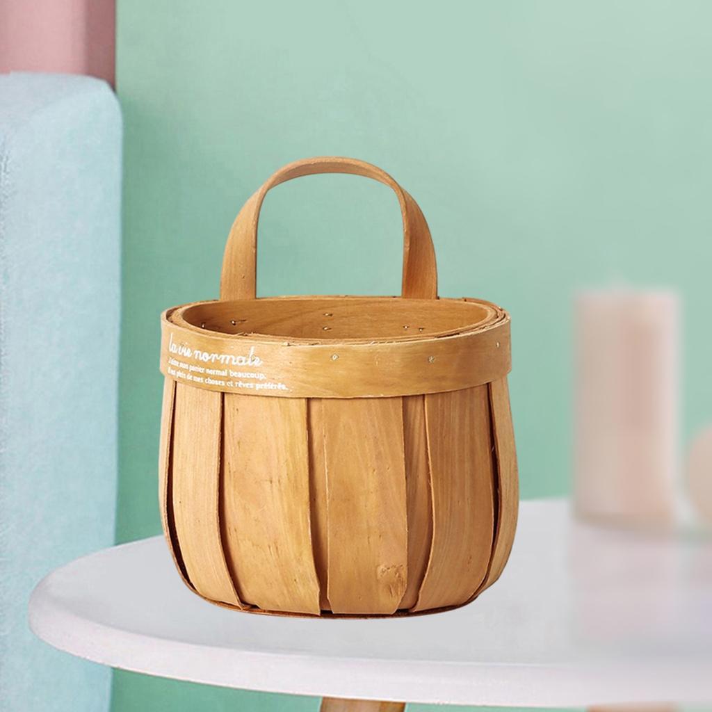 2xWoven Storage Basket Hanging Laundry Basket Flower Container Storage Bin B