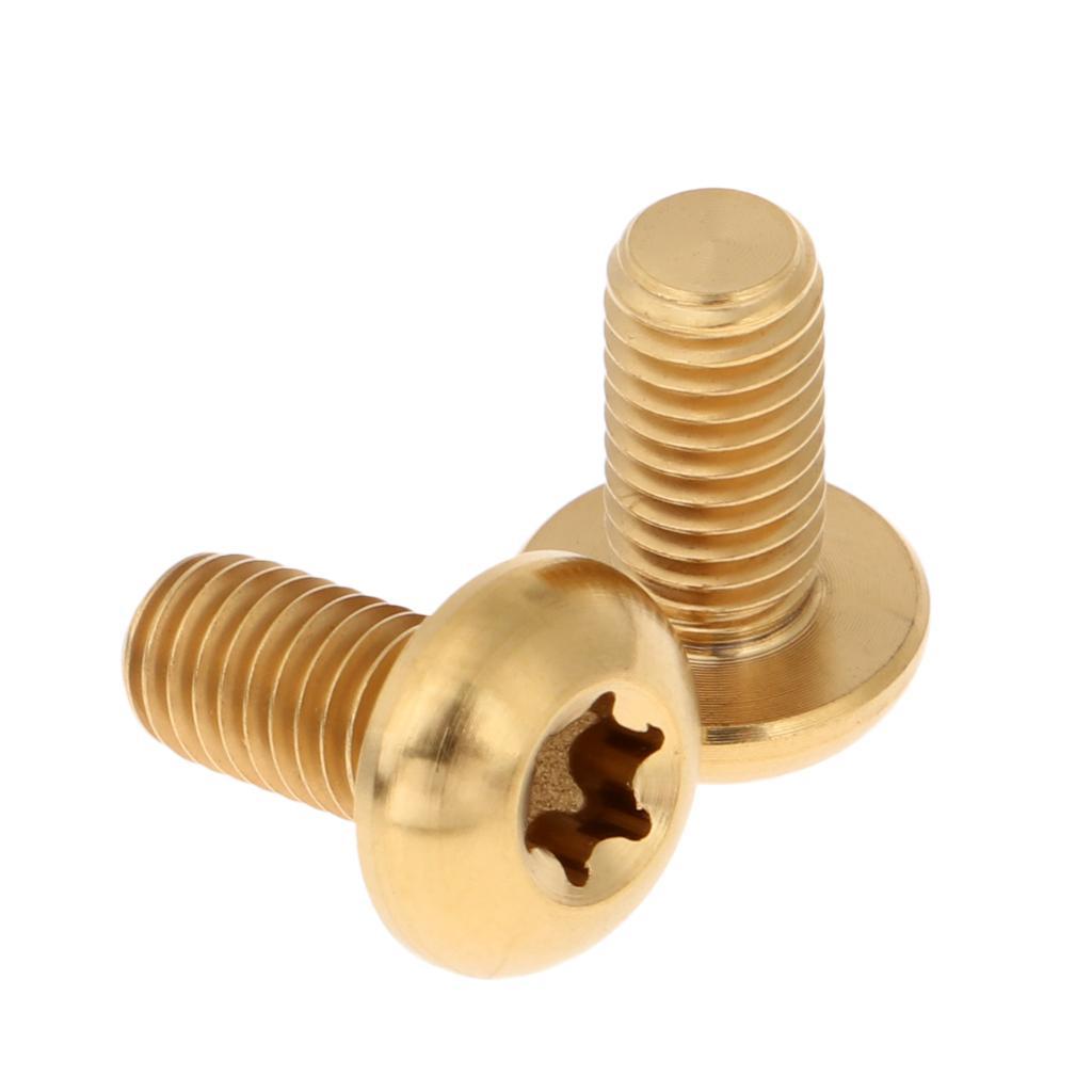 2-6pack 6pcs M5 x10/12mm Bike T25 Head Screw Disc Brake Rotor Bolts Golden
