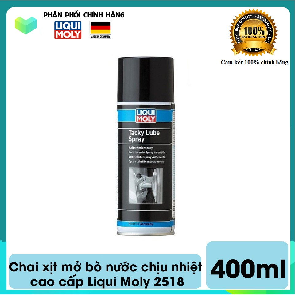 Chai xịt mỡ bò nước cho chốt cửa , bản lề Liqui Moly Tacky Lube Spray 2518- 400ml