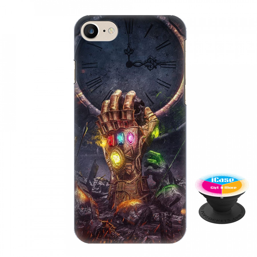 Ốp lưng nhựa dẻo dành cho iPhone 7 in hình Bàn tay vô cực - Tặng Popsocket in logo iCase - Hàng Chính Hãng