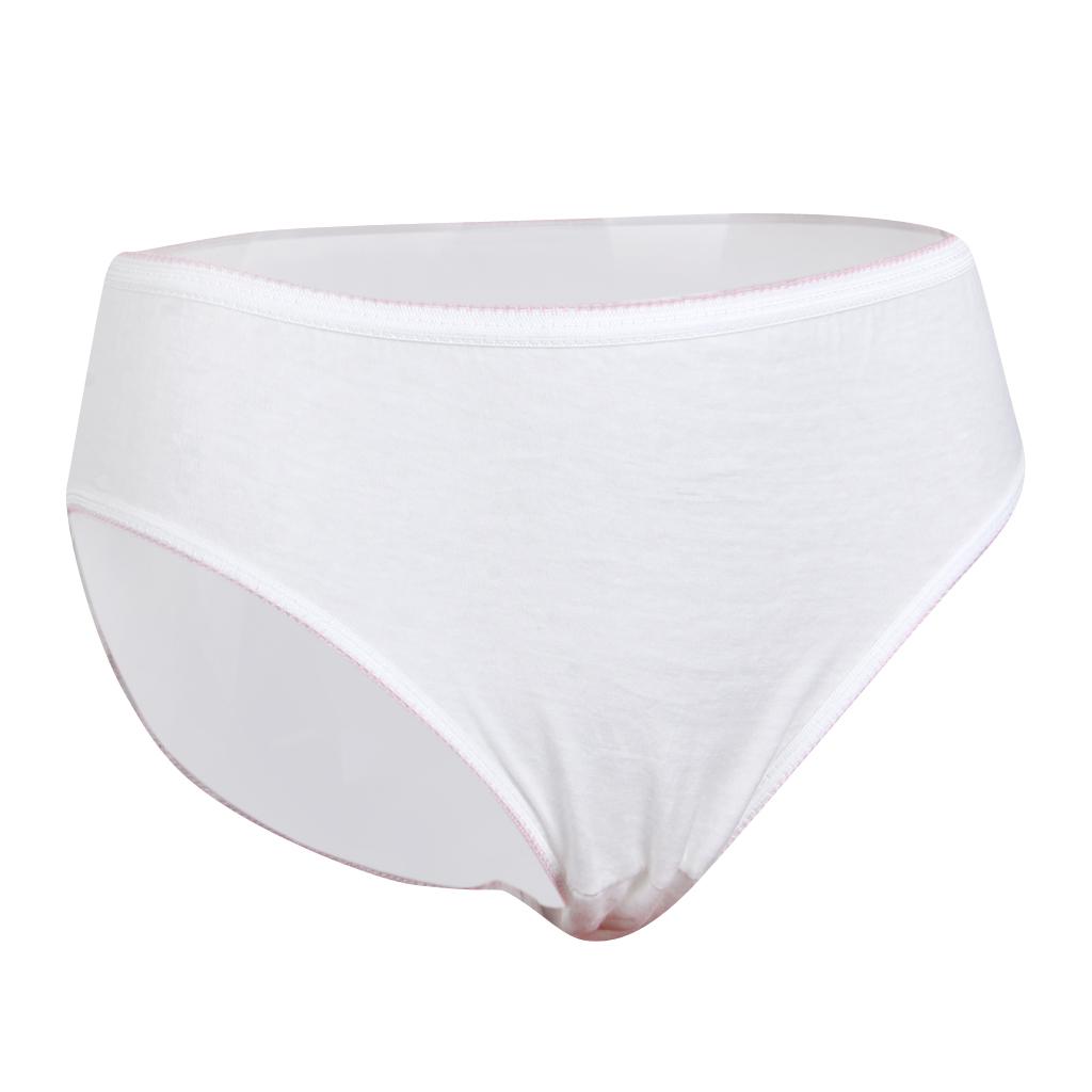 Women’s White Cotton Disposable Panties Underwear for Travel Postpartum SPA