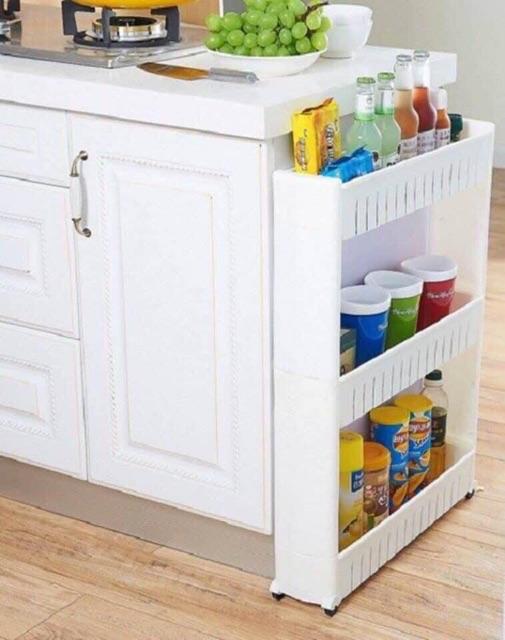 Kệ để gia vị, để đồ 3 tầng có bánh xe