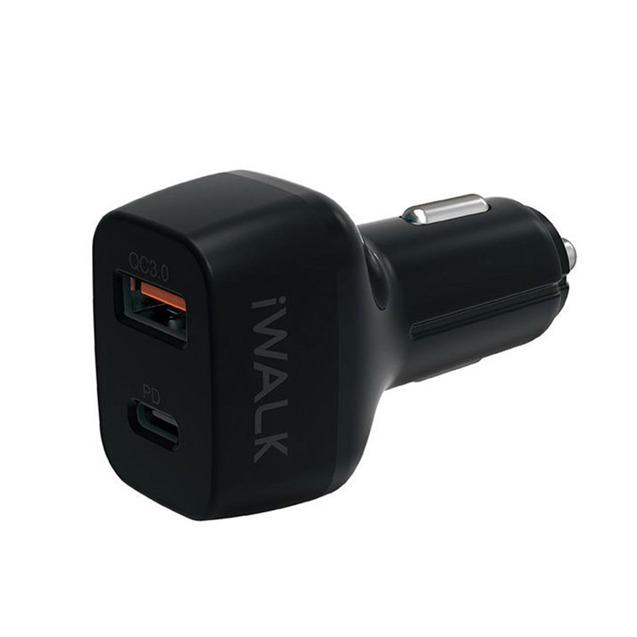 Sạc xe hơi ô tô iWalk CCD008P hỗ trợ sạc nhanh PD, Quick charge 3.0 - Hàng chính hãng