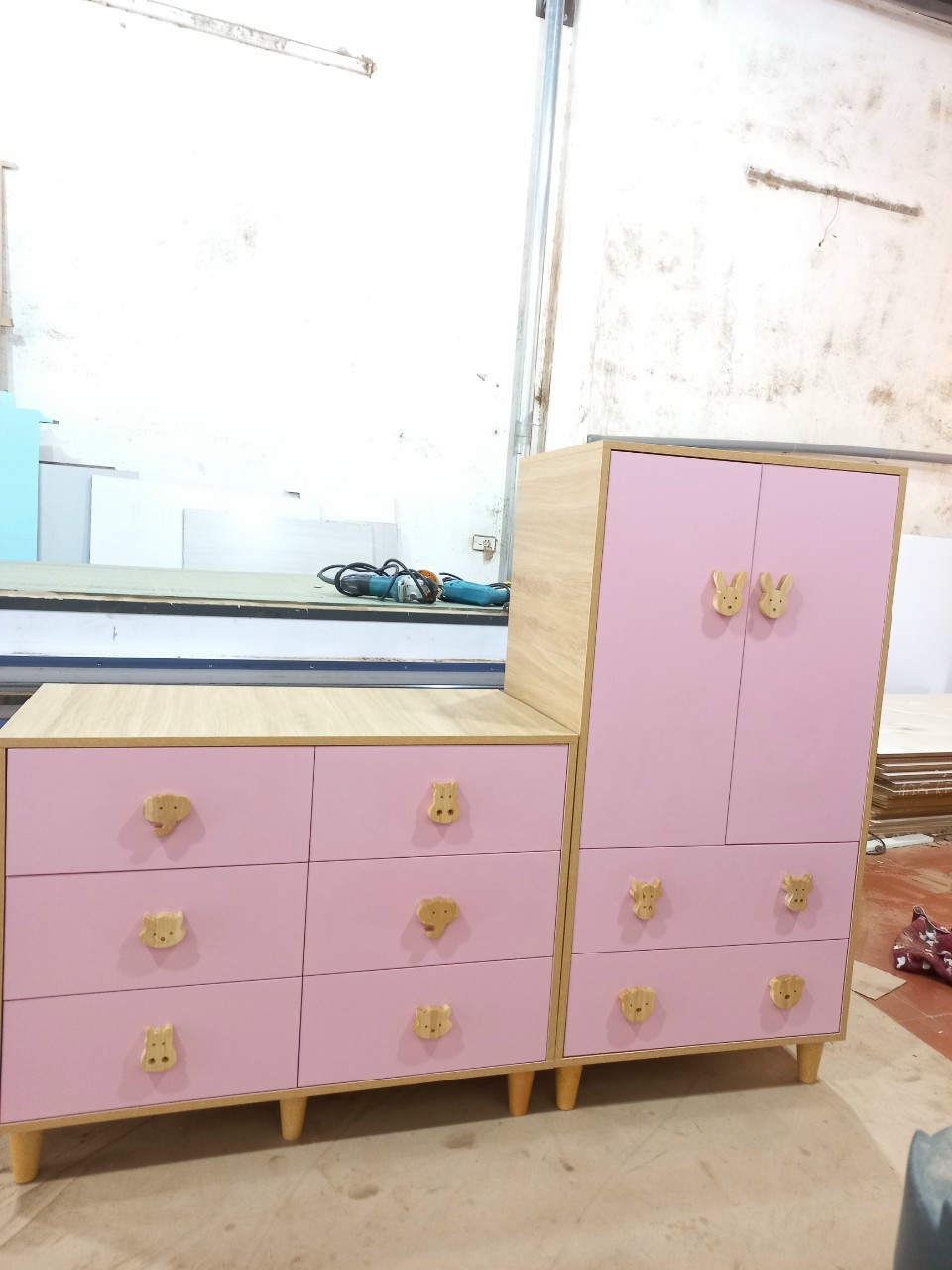 Tủ trẻ em, tủ đựng đồ cho bé gỗ MDF phủ melamine kích thước 60x120cm và 90x70cm